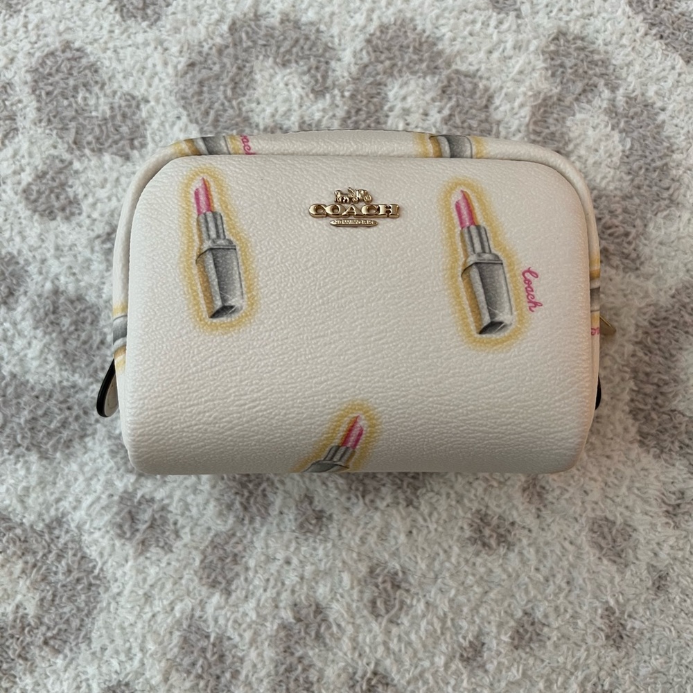 Coach Lipstick Print Mini Boxy Cosmetic Bag